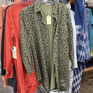 JODIFL Green Leopard Print Jacket